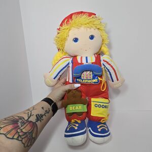 Amtoy 1984 Vintage Teach Learn to Dress 17”‎ Plush Stuffed Girl Doll Vtg